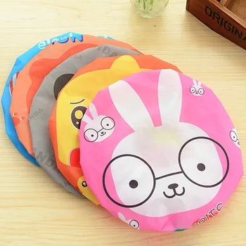 

Lovely home Cartoon shower cap Adult waterproof PVC shower cap Lady shower cap Multi-color optional wholesale