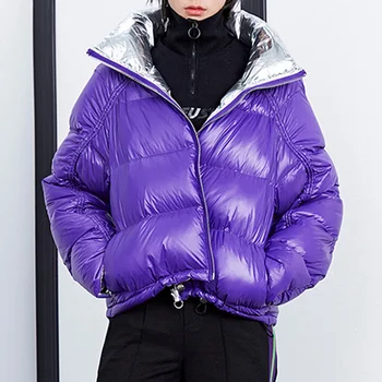 

Janveny Women Double Sided Long Down Jacket Winter 90% White Duck Down Coat Thicken Warm Female Parkas Snow Outwear Feather Coat