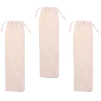 

10 Pcs Cotton and Linen Pouch Bag Straw Carrying Case for Stainless Steel Drinking Straws Cutlery Fork Spoon Storage