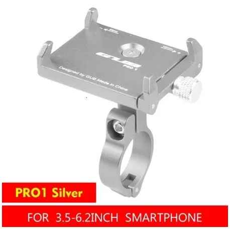 PRO1 Silver GUB PRO2-2 алюминиевый сплав держатель для велосипеда 3,5-6,2 дюймов смартфон Регулируемая универсальная поддержка gps навигация подставка для телефона - Цвет: PRO1 Silver