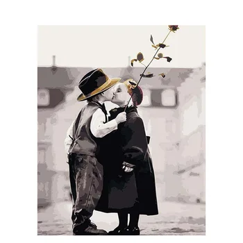 

GATYZTORY Kiss Picture DIY Painting By Numbers HandPainted Oil Painting Drawing By Numbers Kill Time Unique Gift Home Decoration