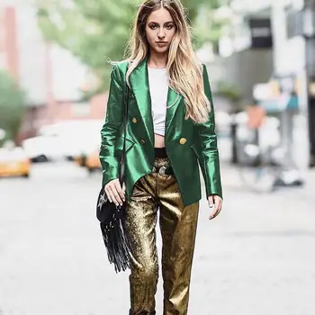 

Stylish leather PU blazer