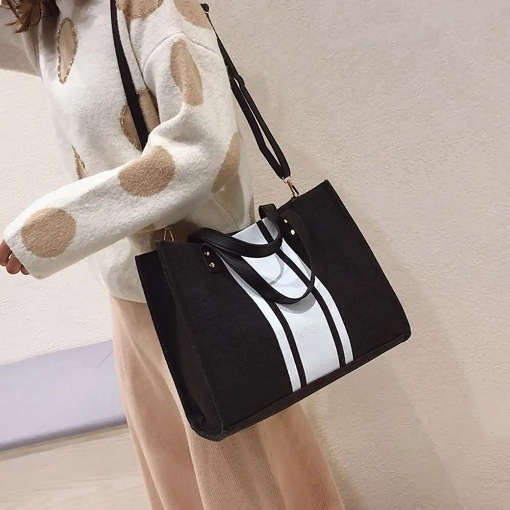 

Messenger bag handbag Shoulder Bag Crossbody bag Large capacity Fashion Oblique Bag women color Matching Retro Wild Canvas bag@