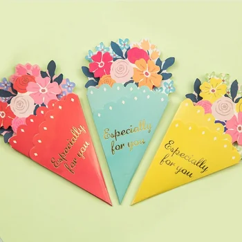 

Flowers Pattern Birthday Party Greeting Cards Blank Wedding Invitation Card Christmas Postcard Envelope Writing Paper Cards