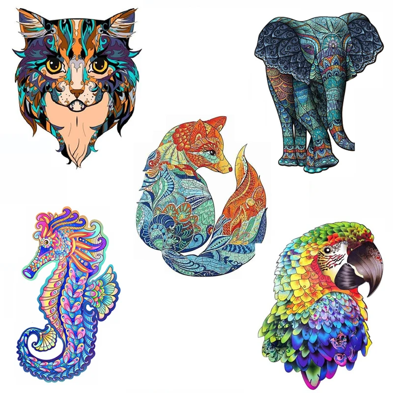 Детские развивающие игрушки пазл 3D Животные деревянная головоломка настольная