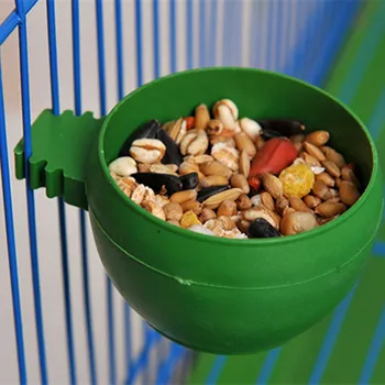 

5Pcs Plastic Small Pets Feeding Bowls For Bird Parrots Aviary Pet Cage Accessories Round Bird Water Food Feeding Bowl