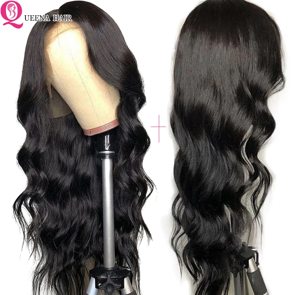 Transparent Lace Wig Brazilian Body Wave Wig Remy Glueless Lace Front Human Hair Wigs Pre Plucked With Baby Hair Bleached Knots