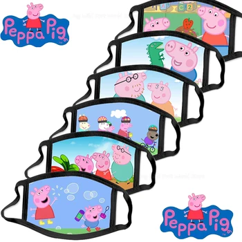 

Peppa Pig Masks Kids Mouth Maks Child Cartoon Printed Face Mask Peppa Mouth Maks Reusable Anti Dust Washable Maks Cosplay Gift