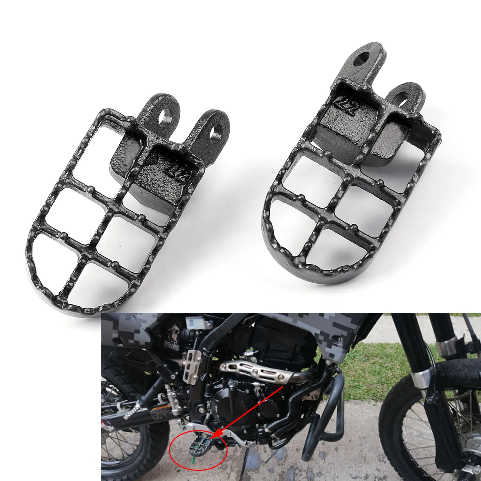 Motorcycle Parts Foot Pegs Footpegs For Kawasaki KLX 250 KLX250 1994 - 1996 300R 1997-2007 KLX650 650 1993-1995 | Автомобили и