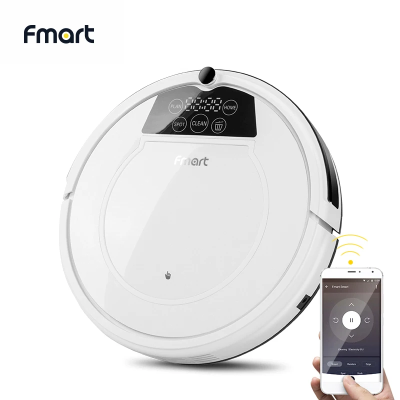 Fmart E-R550W(S) робот-пылесос, Wifi, приложение, контроль, 1200 PA, мощный, всасывающий, для сухой и влажной уборки дома, Автоматическая подзарядка, штепсельная вилка европейского стандарта