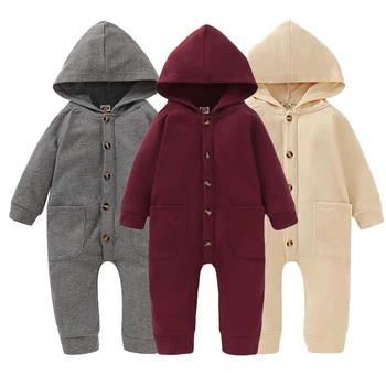 

Solid Baby Girl Clothing Set Newborn Baby Boy Girlshoodedromper Jumpsuit Outfits Clothes 0-18m