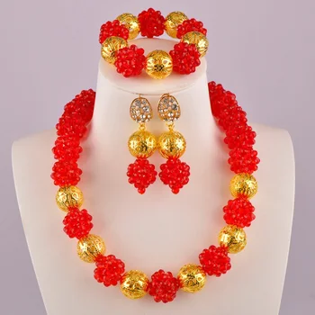 

Red African Wedding Beads Jewelry Ses