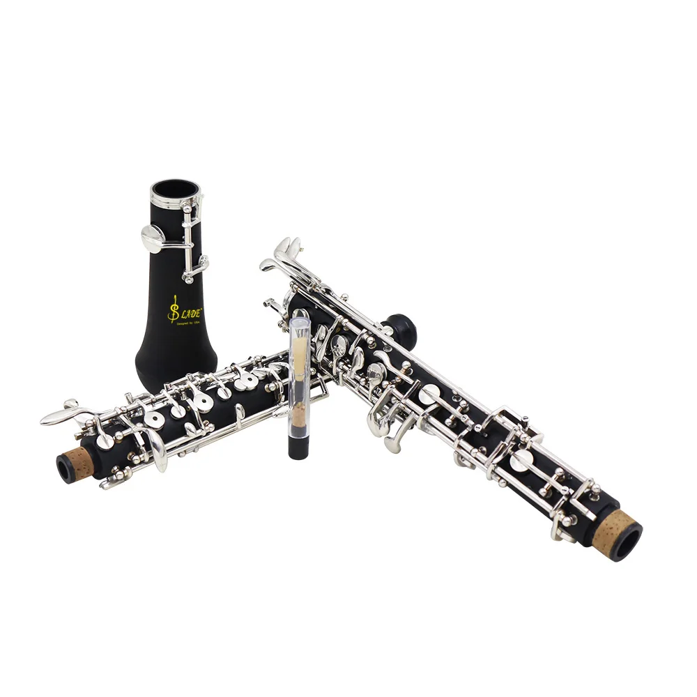 Профессиональный oboe C Ключ Мельхиор покрытый серебром деревянный музыкальный инструмент для начинающих с тростниковые перчатки, Чистящая салфетка
