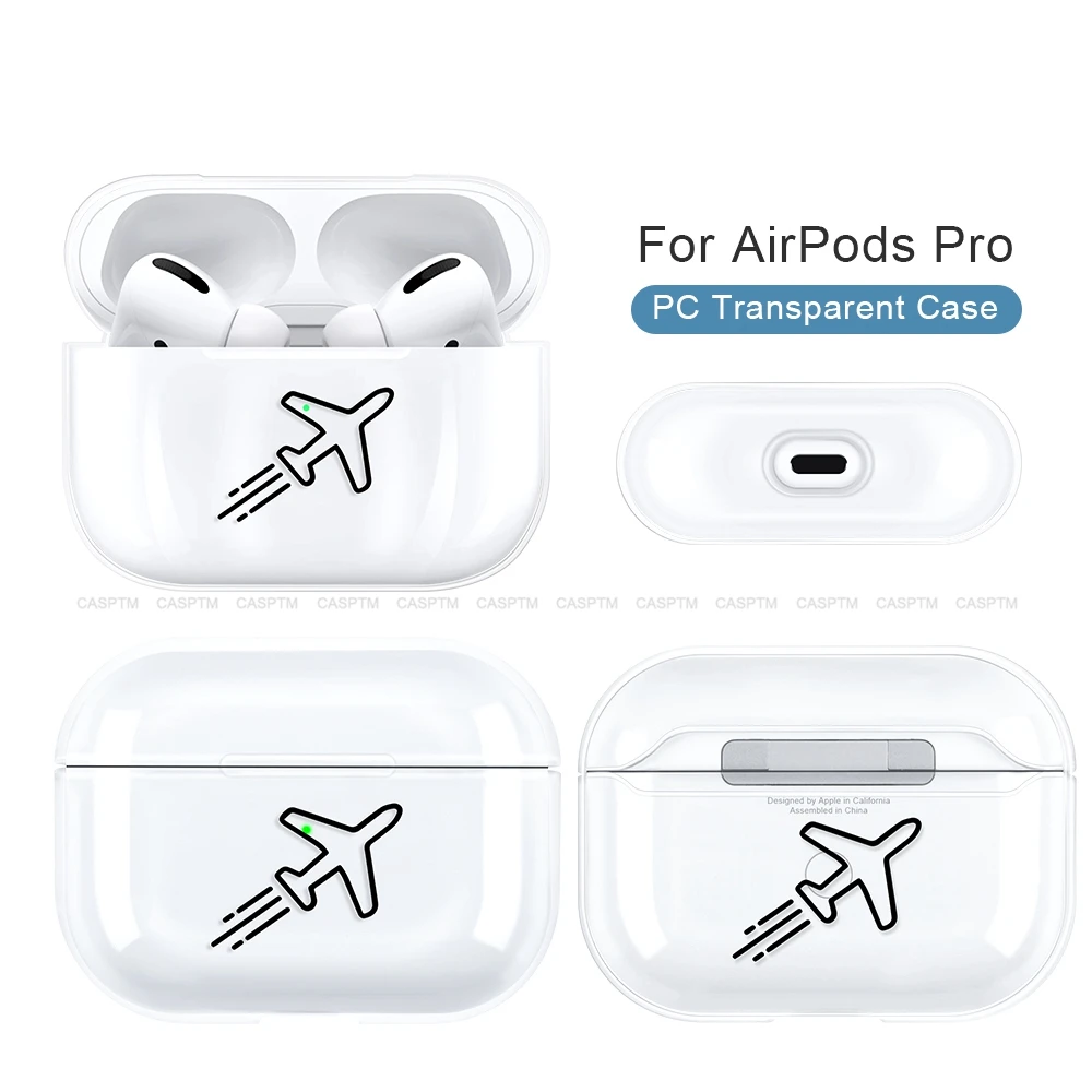 Прозрачный чехол для наушников AirPods 3 с забавной картой самолета камерой жестким