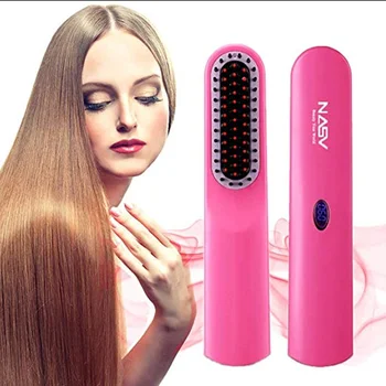 

NEW Multifunctional Hair Comb Curling Iron Cordless Hair Straightener Brush for Travel Home