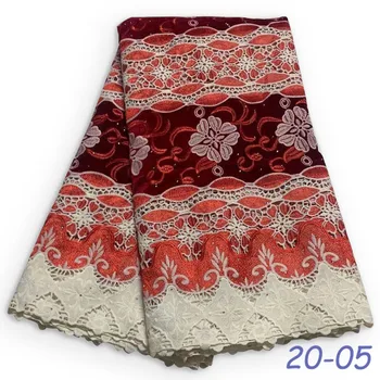 

Latest African Lace Fabrics 2020 High Quality Lace Guipure Cord Lace Fabric For Women Party Dress Material Velvet 02