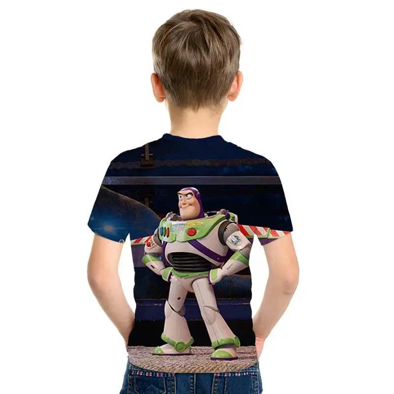 Популярный аниме История игрушек 3D estampado Nio moda nios desgaste amaderado Cool abrigo camiseta Buzz Lightyear nios ropacortamanga