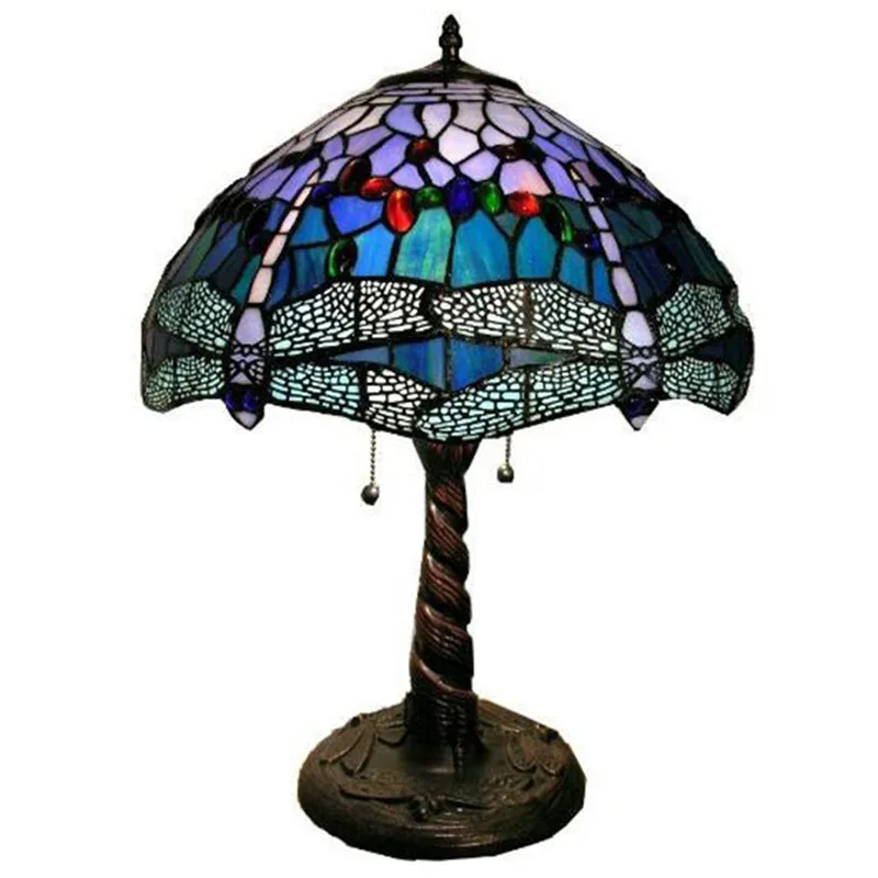 

Tiffany Series European Retro Stained Glass Living Room Dining Room Bedroom Bedside Bar Butterfly Table Lamp E27X2 AC110V 240V