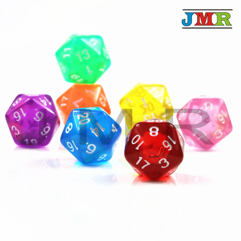 10 шт. игральные кости TRPG D20 DnD 20 кубики 7 цветов для настольных игр Dnd ролевых