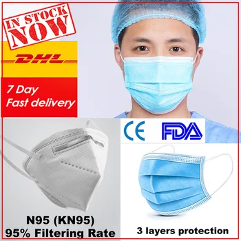 

DHL 100Pcs masque Medical-Disposable mask kn95mask n95mask black gloves nitrile long gloves women blue gloves