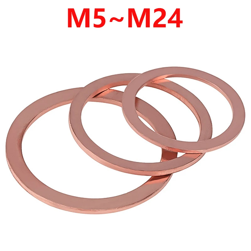 Copper Gaskets for Marine Watches Round Screws Metal Flat Washers M5 M6 M8 M10 M12 M14 M16 M20 M22 M24 | Обустройство дома