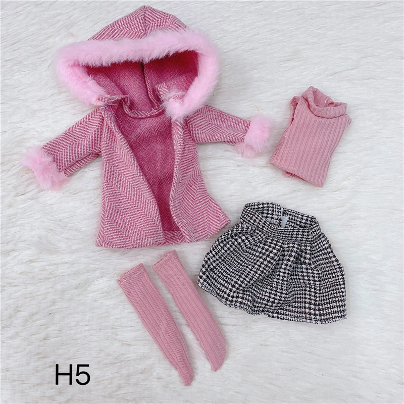 1/6 Bjd DOLL Clothes 30cm Toys Accessories Student Wear Plaid Skirt Fashion Dress Up Hat Clothes for Girl Princess Dress