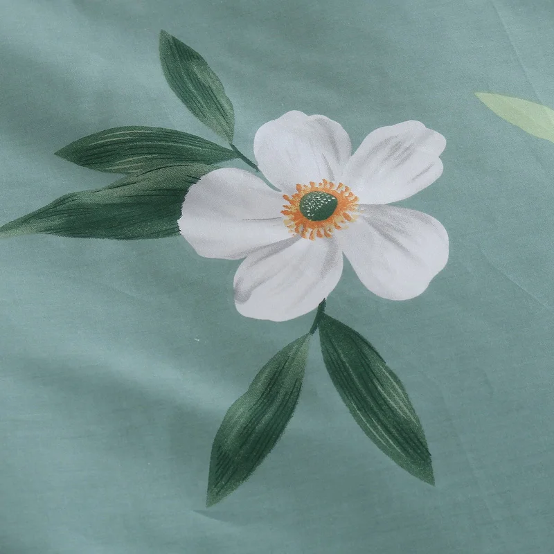 Белые цветы пододеяльник принцесса зеленый роскошный один двойной король Ru