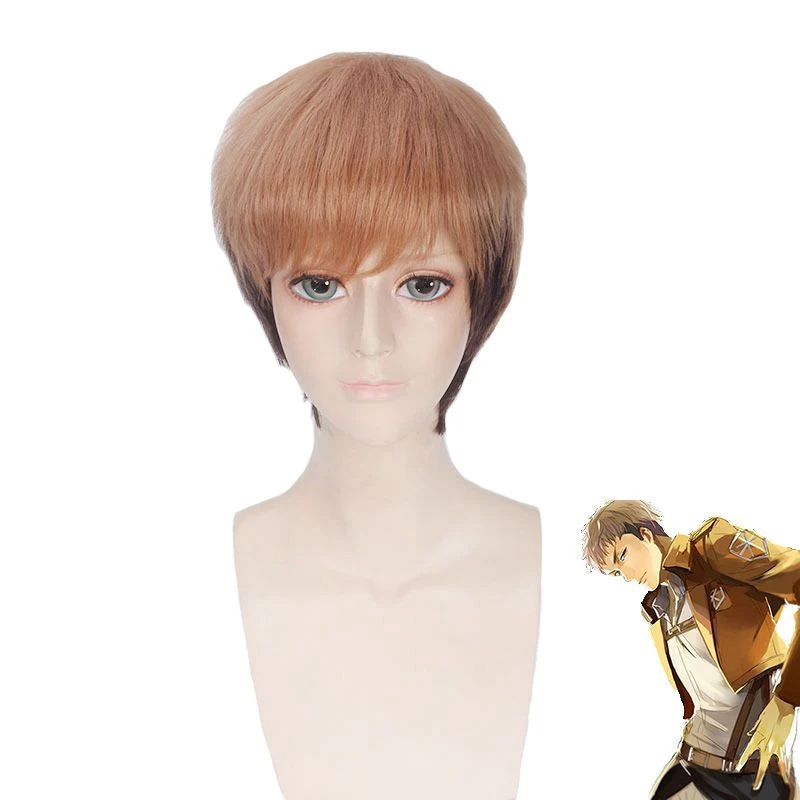 

Attack On Titan Jean Kirschtein Kirstein Cosplay Wig Short Brown Mixed Color Heat Resistant Synthetic Hair Wigs + Wig Cap