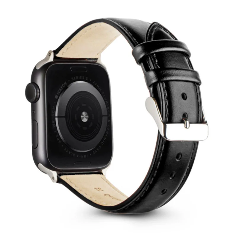 

Leather Bracelet for Apple Watch SE 6 5 4 Band 44mm 40mm Metal Loop Wrist Strap for iwatch series 3 2 1 38mm 42mm Watchband