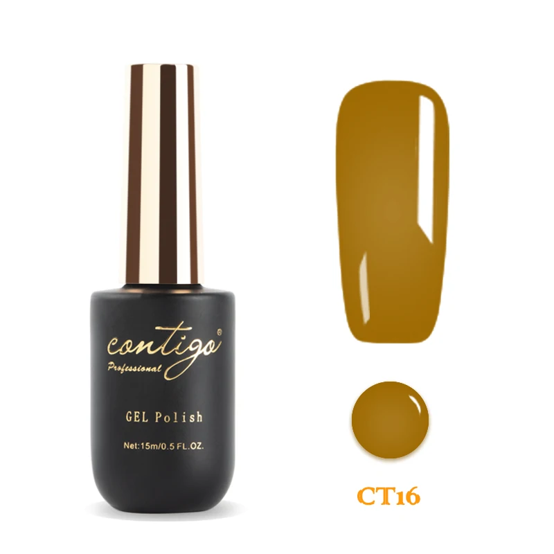 Contigo 60 Colors Nail Art Soak Off Gel Nail Polish 15ml Long-Lasting UV Led Varnish Lacquer For Nail Desgin Rubber Base Primer - Цвет: CT-16