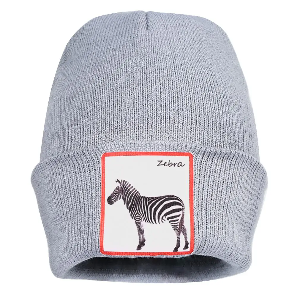 

Men's Knitted Hat Red Zebra Pattern Beanie Skullies Warm Winter Unisex Solid Baggy Crochet Bonnet Christmas Gift Winter Hats Cap