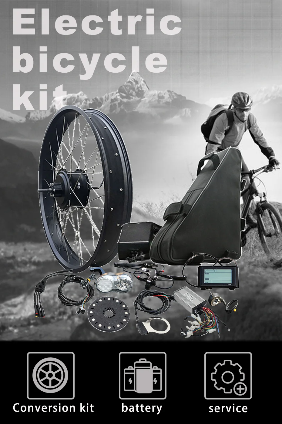 Fat Tire 4,0 комплект для переоборудования электрического велосипеда с батареей 48V1000W задний мотор ступица двигателя комплект Bicicleta Электрический E велосипед Ebike