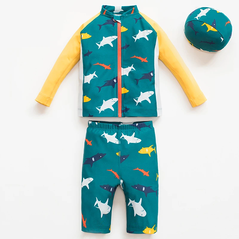 Children Sunscreen Swimsuit Boys Baby Bathing Suit Boy Kid One Piece Swimming Suit Toddler Baby Sun Protection Swimwear