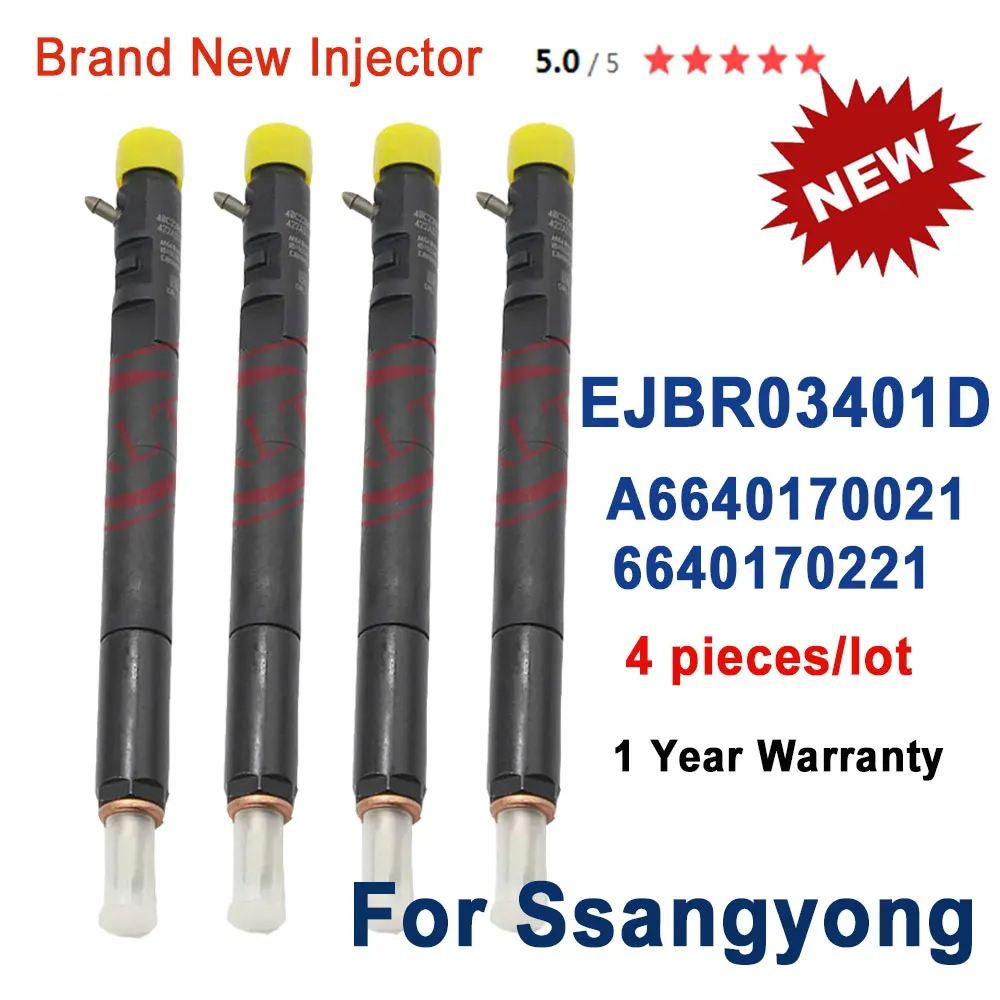 

4pc Diesel EJBR03401D A6640170021 6640170021 6640170221 New Injector NOZZLE L157PBD For SSANGYONG Actyon Kyron Euro 3