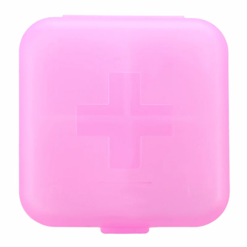 

Cross Tablet Pill Boxes Holder Medicine Storage Organizer Container Case(Pink)