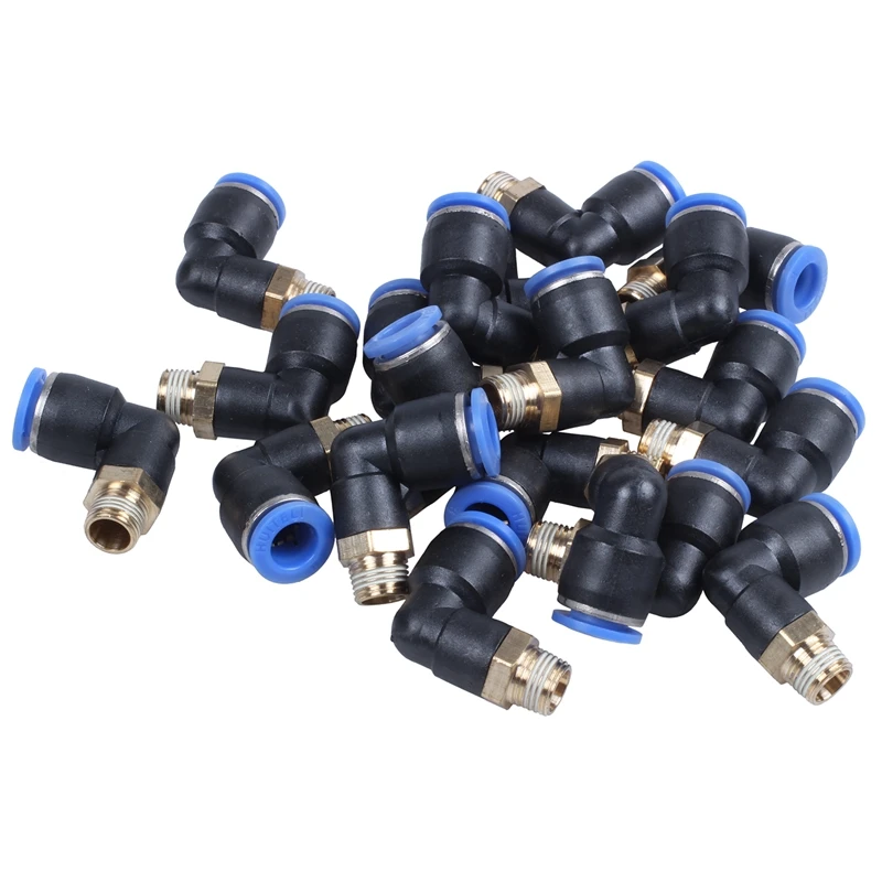 

20 Pcs Quick Connectors Pneumatic Fittings 8mm x 1/8" PT Male Thread