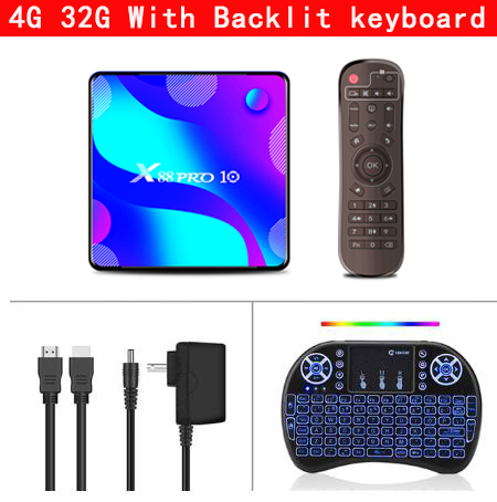 X88 PRO 10 Smart TV Box Android 11.0 4GB 64GB Rockchip RK3318 5G Wifi 4K Google Player Store Youtube Set Top Box