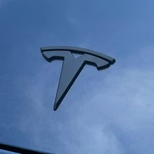 3 stücke Matte Schwarz für Tesla Modell 3 Y Auto Logos Lenkrad Patch Dekoration Geändert Zubehör Schwanz Box
