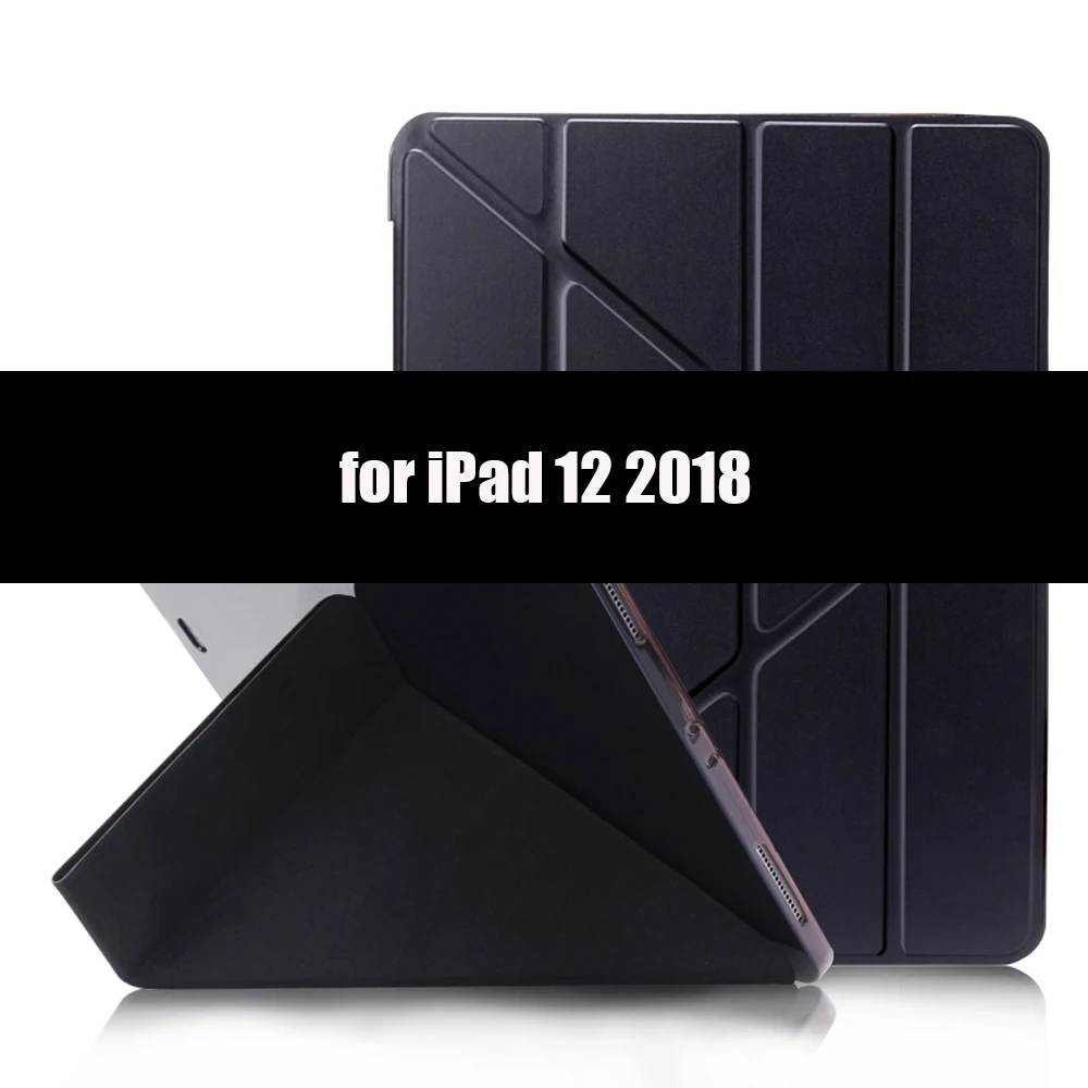 Чехол для iPad Pro 12,9, умный чехол, Магнитный чехол из искусственной кожи+ Мягкий ТПУ чехол-книжка для iPad Pro 12,9 - Цвет: Black-2