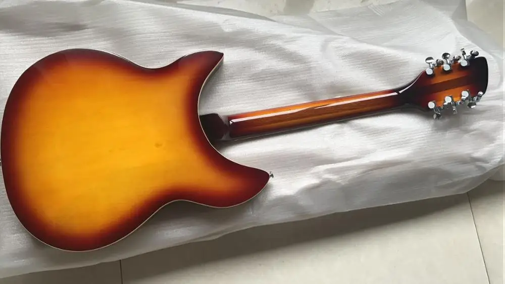 Новое поступление Rickenback 12 струнная электрогитара один кусок шеи 330 в Fireglo Sunburst 170718