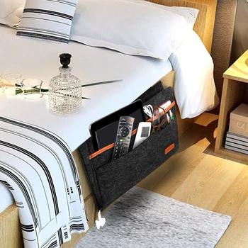 

Felt Bedside Storage Bag Organizer Bed Desk Bag Sofa TV Remote Control Hanging Couch Storage Organizer Bed Holder Pockets
