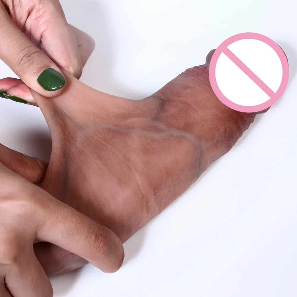 7.8in Simulation Dildo Realistic Sliding Foreskin G spot Clitoris Stimulate Penis Soft Dildo Huge Dick Sex Toys For Women Gay 3