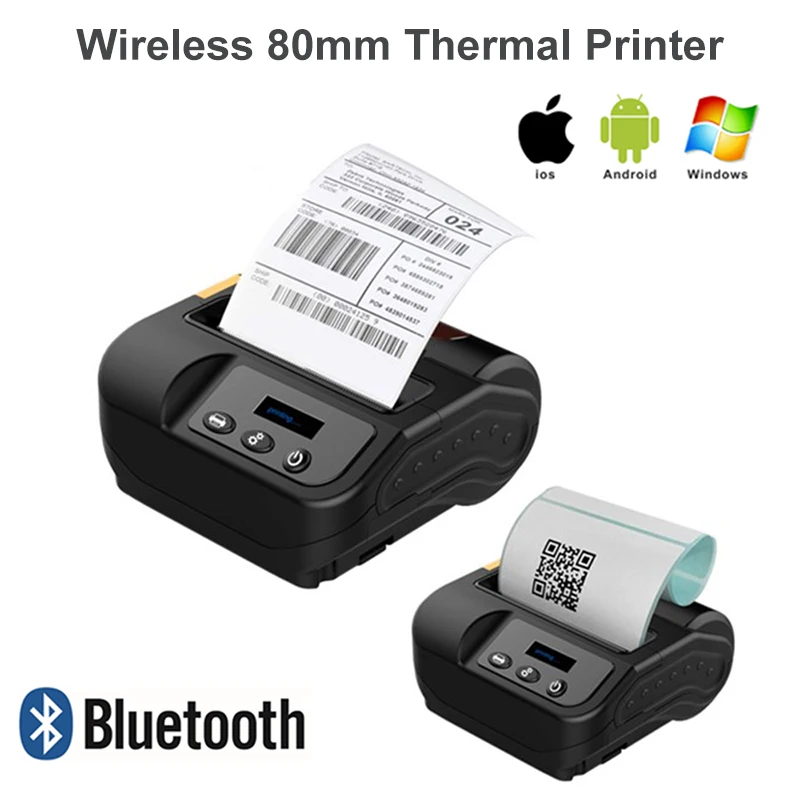 RUGLINE миниатюрный bluetooth-принтер термопринтер Карманный Портативный квитанция USB беспроводной Windows Android IOS mini 80 мм P8003