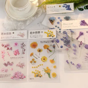 

Decorative Stickers Cute Rose Lavender Sticker PET Adhesive Stickers DIY Decoration Diary Scrapbooking Stationery Supply