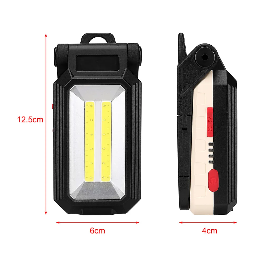 COB+LED Rechargeable Magnetic Torch Flexible Inspection Lamp Cordless Worklight Portable Folding Work Light Built-in battery