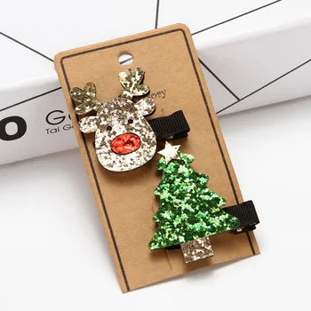 

Fashion Kids Baby Girls Christmas Santa Claus Elk Cane Cartoon Hairclip Hairpin Set Cute Barrettes Headwear Hair Accessories