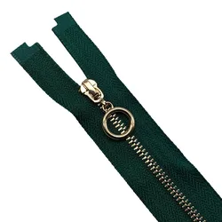 Set of Colorful Metal Zippers for DIY Crafts and Sewing Projects (Dark green)