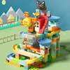 NEW Marble Race Run Racing Cat Slide Track Building Blocks Kit  Bricks Ideas DIY Model Toys for Children Kids Gift