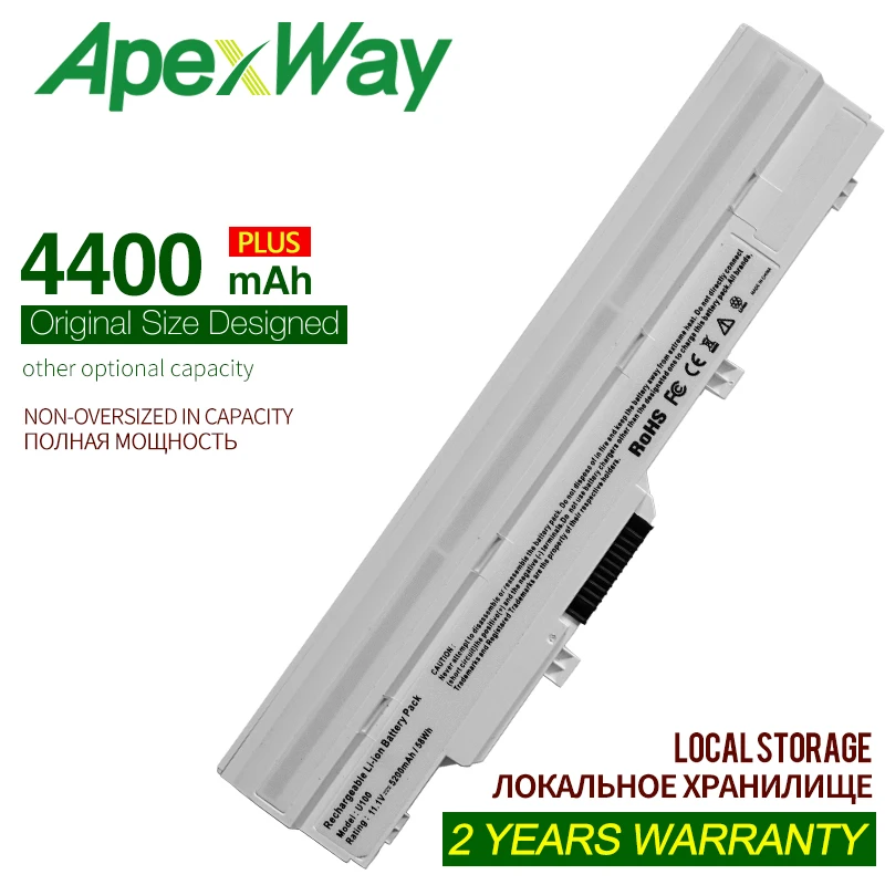 ApexWay 4400 мАч аккумулятор для MSI Wind U210-006US U100 U230 U90 U200 U210 LG X110 ДЛЯ MEDION Akoya Mini E1210 |