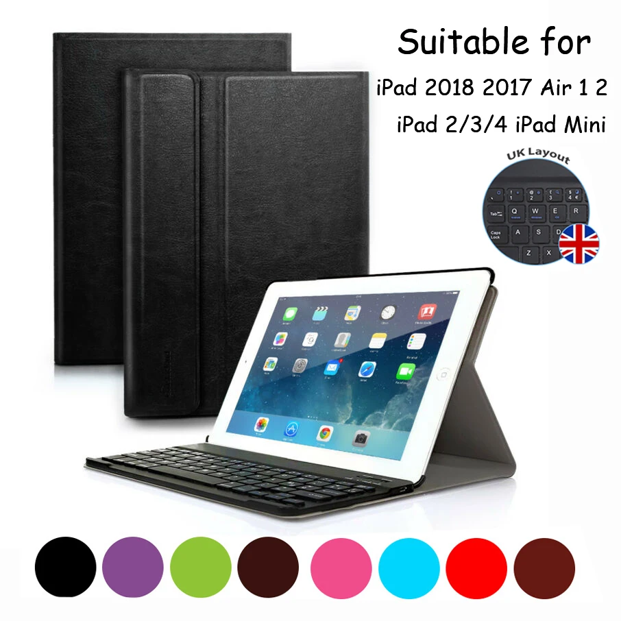 

Smart Cover Case For IPad 2/3/4 With Wireless Bluetooth Keyboard UK ES US DE IT Language Layout Can Choose